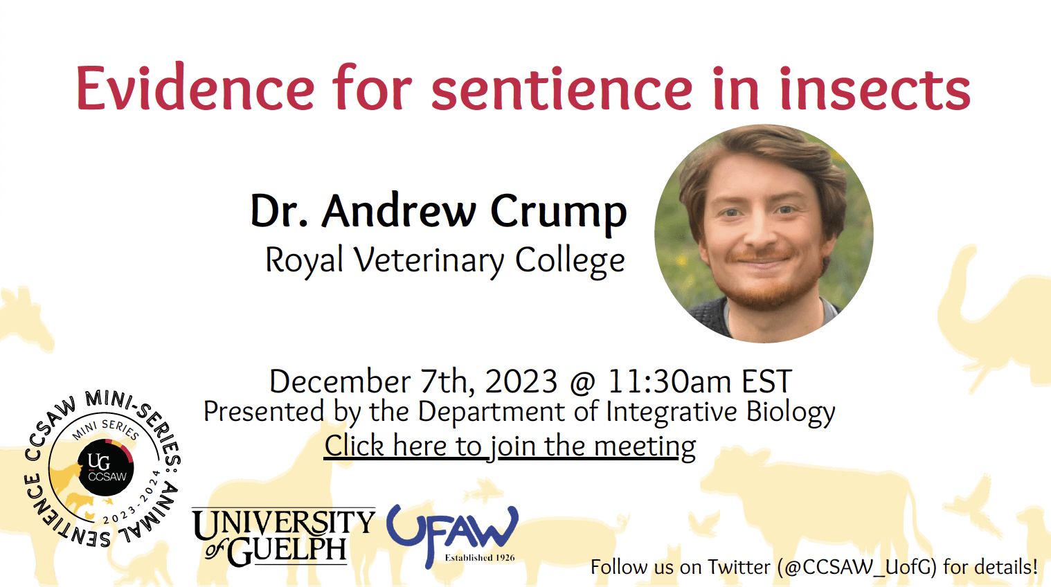 Evidence for sentience in insects with Dr. Andrew Crump from Royal Veterinary College.